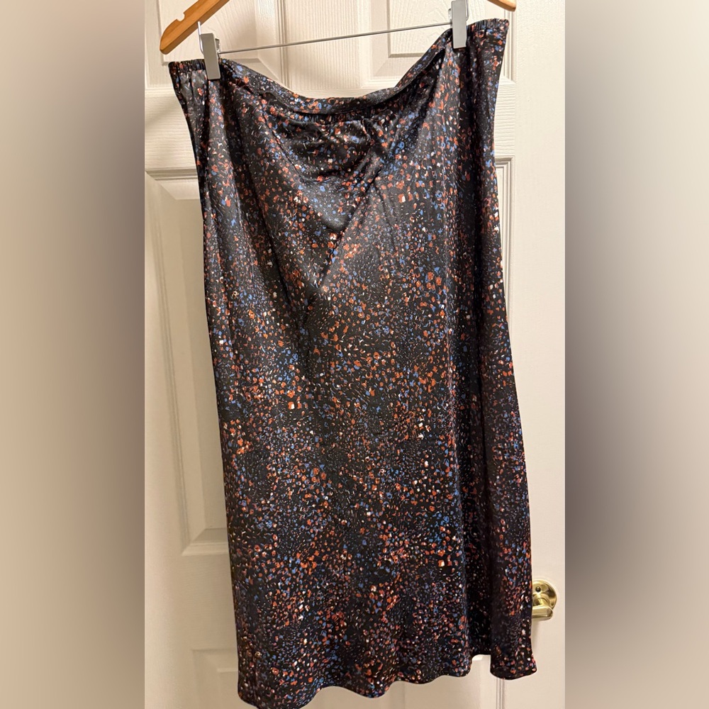 Satin midi skirt